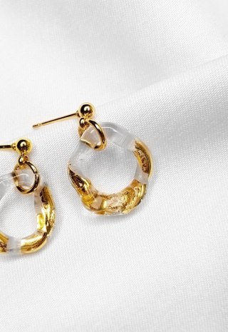 Kolczyki wkrętki ze złotem "Amorphic"