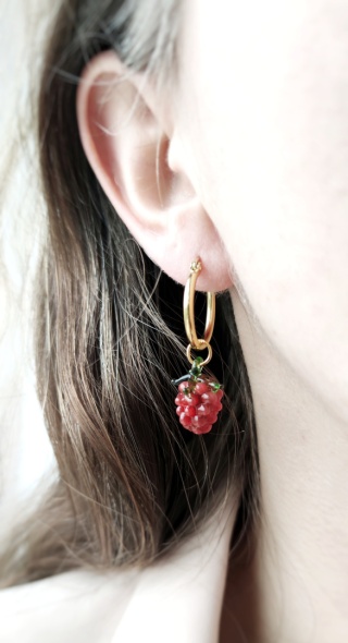 Kolczyk czerwona malina "Sweets" - dwa rozmiary