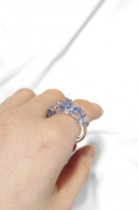 Kolorowy pierścionek korona "Crystal"