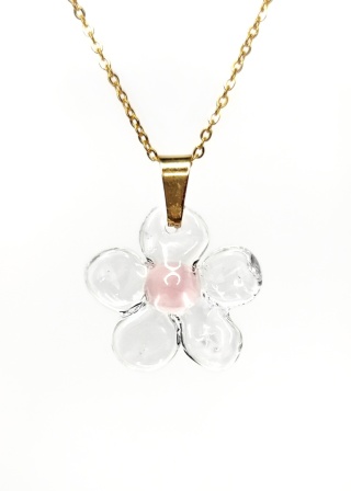Naszyjnik różowy kwiat "Sweets"