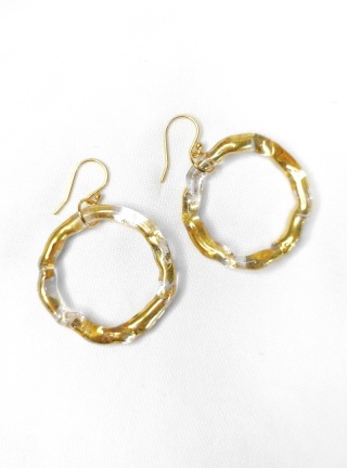 Nieregularne kolczyki koła ze złotem "Amorphic"