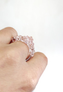 Różowy pierścionek korona "Crystal"