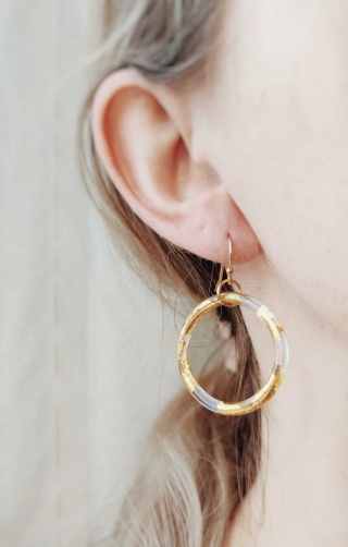 Duże kolczyki koła ze złotem "Circle"