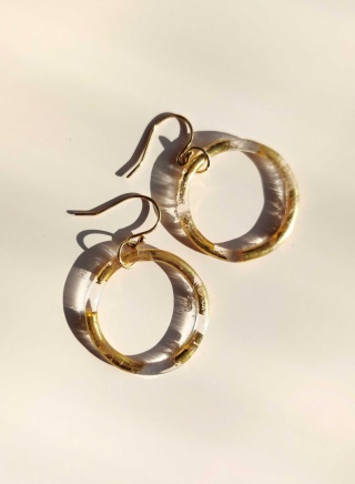 Duże kolczyki koła ze złotem "Circle"