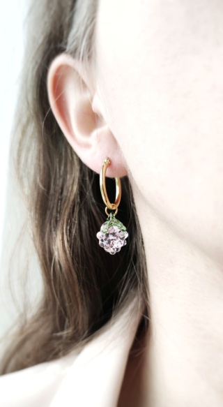 Kolczyk różowa malina "Sweets" - dwa rozmiary