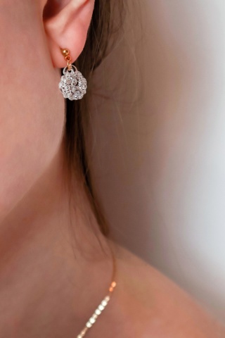 Kolczyki kulki "Crystal" bigle / sztyfty