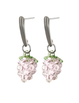 Kolczyki różowe maliny "Sweets" - bigle / sztyfty