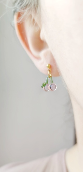 Kolczyki różowe wisienki "Sweets"