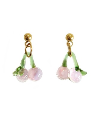 Kolczyki różowe wisienki "Sweets"