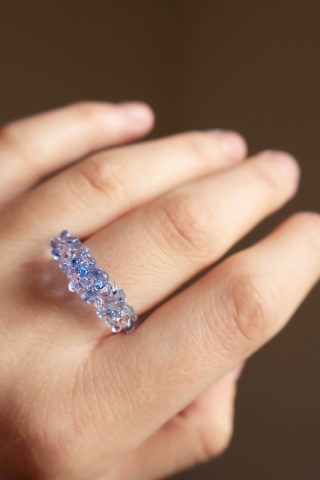 Kolorowy pierścionek korona "Crystal"