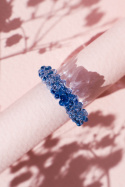 Niebieski pierścionek korona "Crystal"