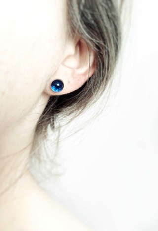 Niebieskie kolczyki na sztyftach "Minimalistic"
