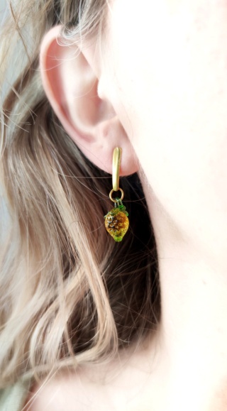 Kolczyki cytryny "Sweets" - sztyfty