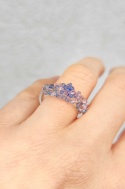 Kolorowy pierścionek korona "Crystal"
