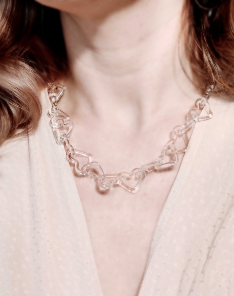 Naszyjnik łańcuch z motywem serca VALENTINE
