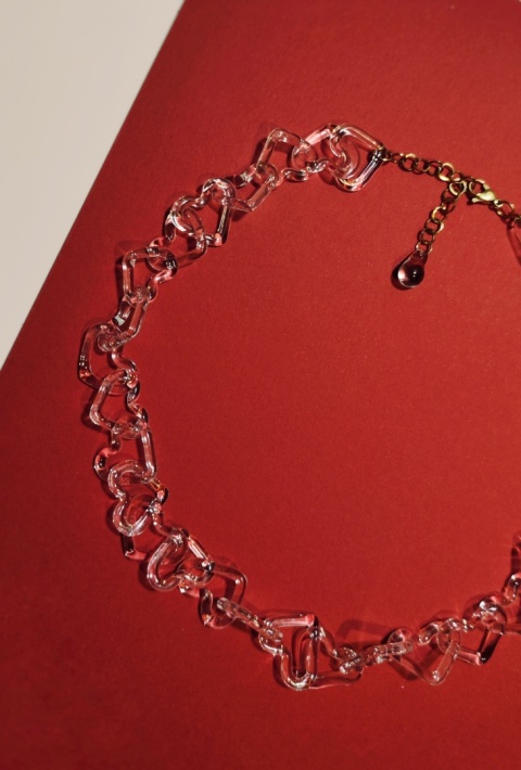 Naszyjnik łańcuch z motywem serca VALENTINE