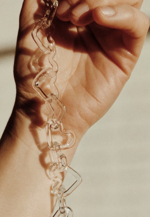 Naszyjnik łańcuch z motywem serca VALENTINE