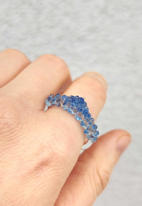 Niebieski pierścionek korona "Crystal" Niebieski pierścionek korona "Crystal"