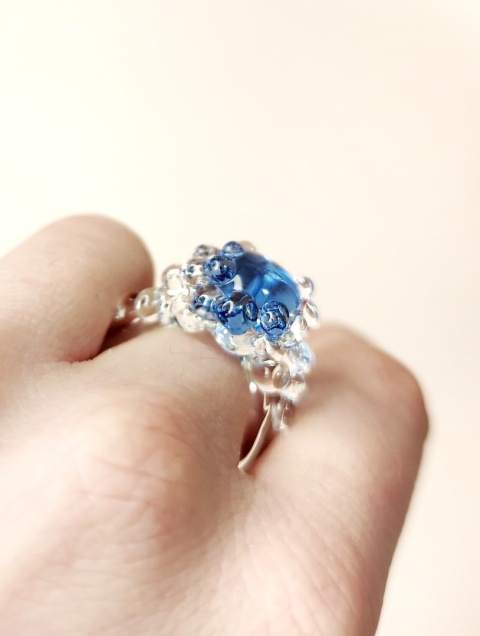Pierścionek "Nereida" błękitny