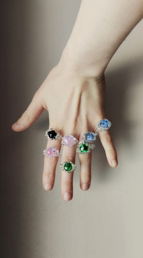 Pierścionek "Nereida" błękitny