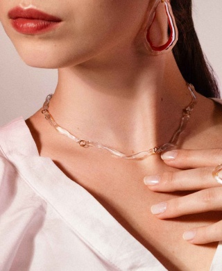 Subtelny naszyjnik łańcuchowy "Coral"